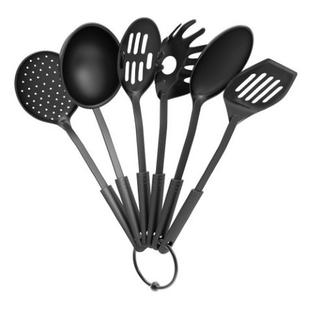 Hastings Home 6-piece Kitchen Utensil and Gadget Set Includes Plastic Spatula and Spoons Essentials 119898ERM